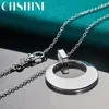 Pendants CHSHINE 925 Sterling Silver Smooth Hollow Circle Pendant 16-30 Inch Necklace For Women Wedding Engagement Fashion Charm Jewelry