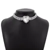Ожерелья Kmvexo Fashion Bling Ownestone Rose Heart Cool Choker Ожерелье для женщин хрустальная свадебная вечеринка