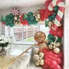 Décoration de fête 146pcs Pancake Courshe Candy arbre Chrome Metal Foil balloons de Noël décorations de douche de Noël Arch Garland Kit Ball Globos