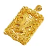 Pendants 100% Pure 24k Gold Color Pendant for Men Father Bro Women Eagle Spread Wings Gold Square Tag Birthday Wedding High Jewelry Gifts