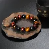 Brins d'origine éclair 616 mm de tigrés colorés perles Bracelet Men Charas Natural Stone Braslet pour homme Bijoux fait à la main