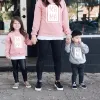 Bluza Zafille Family Look Mom and Daughter Dopasujące ubrania jesień List Pink Mom and Son Hoodies Casual Mama Kids Family Ubranie