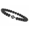 Strands New Trendy 26 Lettere iniziali Braccialetti uomini Donne Black Matte Natural Natural Frost Stone Alfabet Bracciale Bracciale Friendship