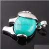 Pendant Necklaces Elephant Pendants Necklace Natural Gem Stone Crystal Onyx Lapis Lazi Opal Etc Pendum Charms Amet Jewelry For Women Dhtig