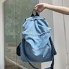 Skolväskor asds-backpack mode denim väska vild ren färg student ryggsäck man och kvinna