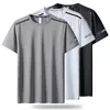 S-5XLMens Quick Dry Sport T-shirt Elastic Loose Workout Fitness Running Hiking Gym Tank Tops Short Sleeve Shirt Summer MM417 240415