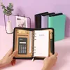 Diary School PU Notebook Color Agenda Binder Planner Stationery Paper Leather DIY Cover Zip Bag