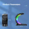 Laddare 5in1 RGB Atmosphere Light 15W Magnetic Wireless Charger för iPhone XS XR 11 12 13 14 Pro Max Airpods Pro Apple Watch Stand