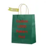 Gift Wrap Custom Kraft Paper Bag Personalized Tote Printed Logo Dark Green Coffee Takeaway Baking Blue