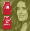 Niestandardowy numer nazwiska Męso młodzież/dzieci Salma Hayek 10 Tijuana Piranhas Red Basketball Jersey Mexey Expansion Team Top Sched S-6xl