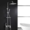 Bathroom Shower Sets Black/chrome plated circular set copper pressure bathroom shower nozzle with manual Dwower bathtub faucet T240422