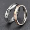 Zespoły somen pierścień kobiety 4 mm tytanowe pierścienie prostocie sześcienne cyrkonia weselne pierścionki zaręczynowe romantyczna para biżuterii bague femme
