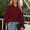 Damenblusen modische Chiffon -Hemden lässige Langarmknopf auf Bluse Frauen Puffs weibliche Kleidung Blusas 23730