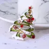 Broches grandes elegantes rojo verde dhinestone flores broche pin de boda navidad gran esmalte para mujeres y hombres joyas