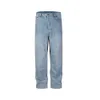 High street tvättade blå breda ben baggy jeans för män och kvinnor rak ropa hombre y2k denim byxor överdimensionerade lösa byxor 240417
