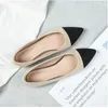 Casual Shoes Women Flats Mixed Color Flock Leather Pointed Toe Lady Flat Heel Slip On Loafers Summer Spring Work Single Shoe