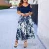 Kvinnor Summer Cold Shoulder Hollow Floral Midi Dress Lady Party Cocktail Plus Size in för 2024 240422