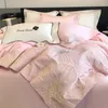 Ensemble de literie Set Luxury Set Royal 800TC Egyptian Cotton Flower Brodemery Couvrette de lits de lit et de taies d'oreiller couette