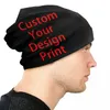 Berets Custom Your Design Beanie Cap Unisex Winter Bonnet Femme Breid Hats Street Outdoor Aangepast Logo Gedrukte Skullies Beanies