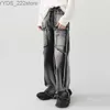 Women's Jeans Mens Y2K womens jeans oversized denim pants straight Trousers patches black Gothic luggage jeans Y2K street clothing Techwear mens yq240423