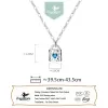 ネックレスTrustdavis Real 925 Sterling Silver Necklace Blue Heart Lock Pendant Birthdant Gift
