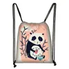 Cartoon Planda Bolsa de impressão PANDA VIAGENS VIAGENS COMENÇA DE ADENÇÃO MENINA BROWN E BOYPACK MODATE MODAGEM FEMAN ARMAZENAGEM Z