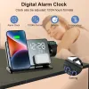 Chargers Wireless Charger 3 in 1 per iPhone 14/13 Pro Max Qi Stand di ricarica rapida con sveglia per Apple Watch 8/7 Charger Station