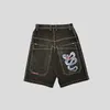 Impressão de verão JNCO shorts y2k Hip Hop Baggy Denim Gym Men feminino Vintage Harajuku Gothic Basketball calças curtas 240418