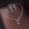 NEQUAZE LUSSO COLORE SILVER Crystal Glip Gioielli da sposa Set di gioielli da sposa Orecchini per la collana di Rinestone Set di gioielli Dubai