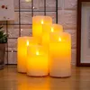 Vela de LED parpadeante Temporizador remoto Batería Candles sin ficha sin fama de parafina Dancing Wick Tea Light para el año 240417