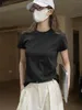 Camicie da donna 2024 Summer Women Simple Short Short Short-Shirt Pullover Slim coribini Topped Top Top Y2K Streetwear