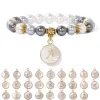 Brins 26 lettres Bracelet de charme AZ Charme initial Shell coloré Bracelets perles perlé pour les femmes Nommez des hommes d'amitié bijoux d'anniversaire