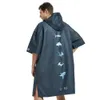 Nujune Hooded Surf Poncho Cotton Wetsuit byte av mantelhanddukficka strand surfing simning torkningsändring för kvinnor män 240409