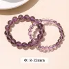 Strands JD 7A Top Quality Natural Brazilian Ice Amethyst Strand Bracelet Women Charm Round Bead Reiki Healing Energy Yoga Wrist Jewelry