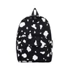 Backpack Cow Pattern Canvas Cute School Bag Black Spot Bump Color Student