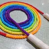 Liny skokowe Nevooloolate 2,2 m 2,4 m 2,6 m 3,6M 3,6M Rainbow Beats Kolorowe miękkie koraliki PVC dziecięce i dorosłe liny skokowe podwójne holenderskie skoki Y240423