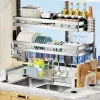 Storage Kitchen Storage Rack Countertop Sink Shelf Bowl Draining Rack Multifunctional Dish Cutlery Knife Spoon Sink Rack Set Organizer