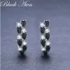 Kolczyki Czarne awn 2023 Klasyczna srebrna biżuteria Czarna spinel Stone Cute Studs For Women Bijoux Femme Boucles D'Oreilles I228