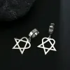 Boucles d'oreilles Lucktune Heartagram étoile coulire boucles d'oreilles Femmes Femmes en acier inoxydable Coeur pentagonal Boucles d'oreilles couple Bijoux goth