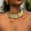 Naszyjniki afrykańskie przesadzone metalowy drut otwarty moment obrotowe Dzieci Naszyjnik Kobiety Złoty kolor regulowany łańcuch biżuterii steampunk Mężczyźni
