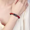 Bracelets de charme bracelet en cuir rouge et vert pour hommes couples couple simple en acier inoxydable