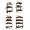 Racks 1PC 3/4 Tier rouleau de rangement de rangement de rangement haut capacité étagère de stockage mobile de rangement de rangement de la cuisine de cuisine et de salon