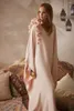 Party Dresses V-neck Long Sleeve Evening Dress Applique Floral Gown Straight Baby Pink Floor Length Woman Clothes Ever Pretty Plus Size