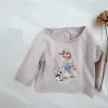 Tops Kid Autumn Thin Cartoon Dogs Print Long Sleeves Tshirt Girl Retro Comfortable Soft Tops Newborn Baby Boy Cute Tees