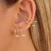 Earrings 1Pair Gold Color Hoop Earrings For Women Fashion Cubic Zirconia Small Huggie Cartilage Earrings Helix Tragus Piercing Jewelry