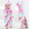 Endelar tecknad flanell baby rompers unicorn kanin panda pajamas bomull baby pojke flickor djur kostym baby jumpsuit kigurumi outfit