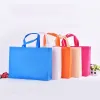 Borse stobag 10pcs color borse shopping non tessuto tessuto tessuto ecofriendly stoccaggio riutilizzabile grande logo personalizzato (tassa extra)