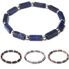 Strands Fashion Square Tube per perle di pietra Bracciale LAPIS NATURALE LAZULI COLLE COLLE SILLA CHANNO ROURN CHANNO BRACHETTO GIOIETRUI