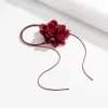 Necklaces Exaggerated Large Fluffy Fabric Flower Choker Necklace for Women Romantic Long Rope Chians Necklaces on Neck Accessories Jewelry