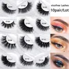 10pairs Visofree Mink Lashes 3D Mink False Eyelash Wholesale Natural Lashes Dramatic Eyelashes Handmade Full Strip Lashes Makeup 240422